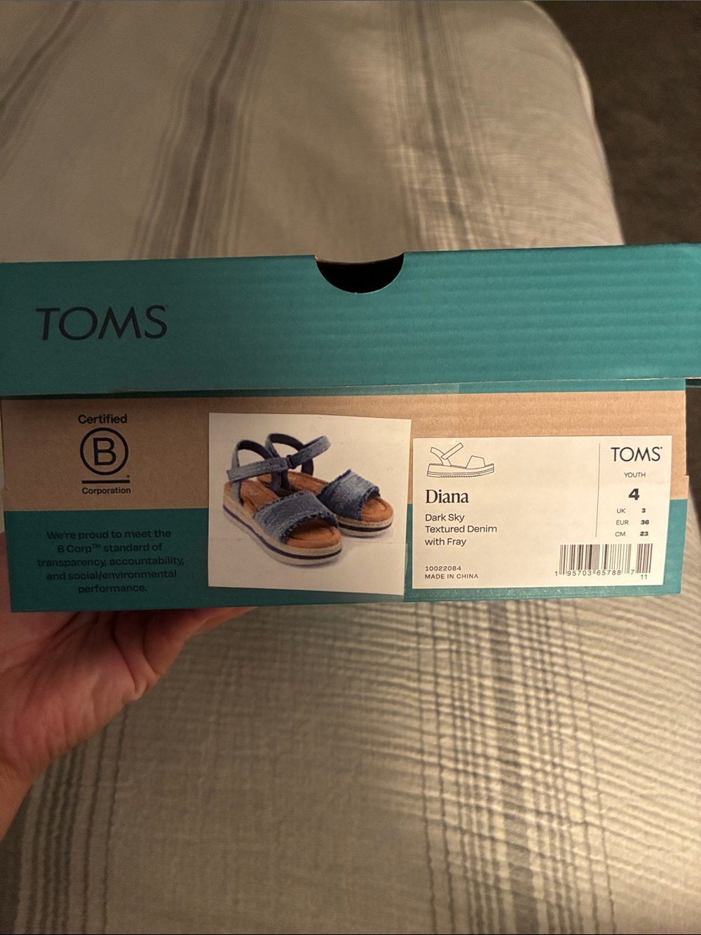 TOMS Diana Sandal Dark Sky Textured Denim - Picture 8 of 8